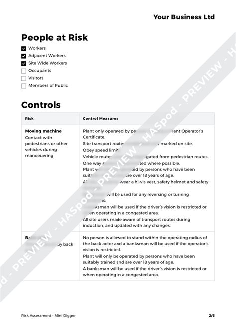 mini digger risk assessment|risk assessment for tlb.